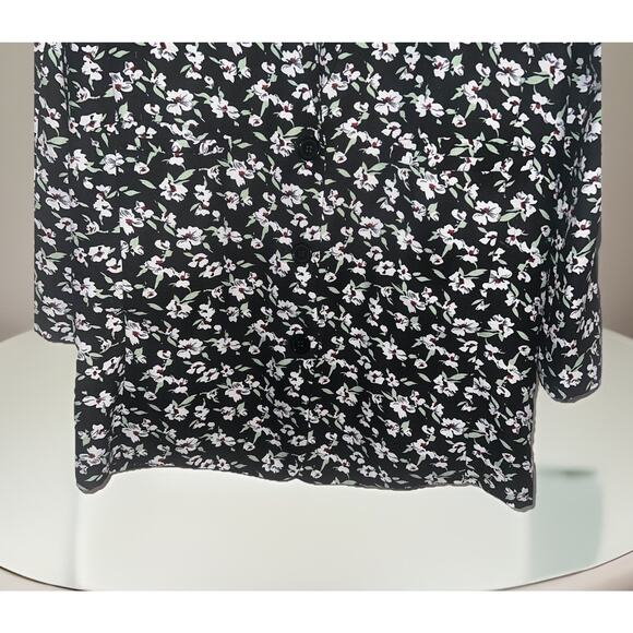 Lucca Couture& Wildfang Jacket (Oversized) Large Black Floral Print Button Down - Picture 3 of 10